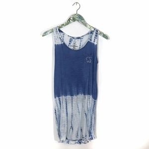 ivory ella Women's Blue Tie Dye Tank Top Size L